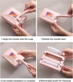 Tapijt Vloer Reiniger - Handmatige Veegborstel - Dierenhaar Verwijderen - Dubbele Rol Borstels - Compact Ontwerp - Meerdere Kleuren — thumbnail 5
