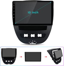 Junsun Autoradio met Draadloos Carplay & Android Auto Geschikt voor Peugeot 107 Toyota Aygo 2005-2014 - GPS-multimedianavigatie - 10 Inch HD IPS Touchscreen - Bluetooth - WiFi - USB - 2+64GB - Plug & Play — thumbnail 2