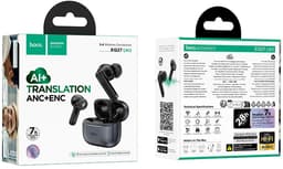 Hoco Draadloze Oordopjes - Noise Cancelling - AI Vertaling Functie - vertaal oortjes - 124 talen - Bluetooth 5.4 - Zwart — thumbnail 5