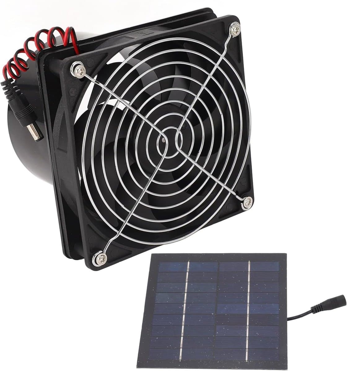 Zonne-afzuigventilator - Ventilator op zonne-energie - Warmteafvoer Zolder - Hoog rendement zonnepaneel - 50W - Zwart — afbeelding 1