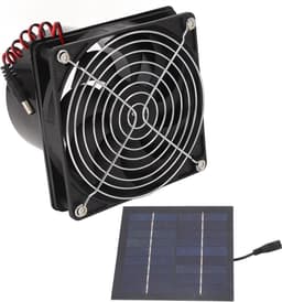 Zonne-afzuigventilator - Ventilator op zonne-energie - Warmteafvoer Zolder - Hoog rendement zonnepaneel - 50W - Zwart — thumbnail 1