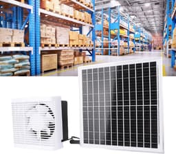 Zonnepaneel Ventilator - Afzuigventilator Zonne-energie - Ventilatie Buitenruimte - IP67 Waterdicht - 6 inch ventilator - Zwart — thumbnail 4
