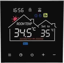 Slimme Thermostaat - Programmeerbare Thermostaat - Energie Besparen - Afstandsbediening Via App - 10 x 10 x 6 cm - Zwart — thumbnail 4