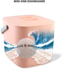 Mini Afwasser - Draagbare Wasmachine - Snel Afwassen - Hoge Druk Reiniging - 23 cm Hoog - Wit — thumbnail 3
