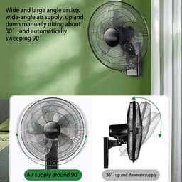 Industriële Wandventilator - Wandmontage Ventilator - Ruimte Koelen - Stille Werking - 16 inch - Groen — thumbnail 3