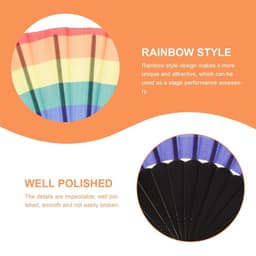 Opvouwbare Handventilator - Regenboog Ventilator - Foto Accessoire - Compact Opvouwbaar - 41 x 23 cm - Regenboog — thumbnail 2