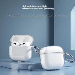 Hoesje geschikt voor Apple AirPods 4 / 5 | TPU | met Ring | Glitter Transparant — thumbnail 3
