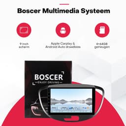 Boscer 2 Din Autoradio - Geschikt voor Hyundai i10 2008-2013 - Draadloos Apple CarPlay & Android Auto - 8-Core Snapdragon - 9 Inch HD Touchscreen - Android 15 - 4+64GB - Interne Koeling - GPS - WiFi, Bluetooth & USB - Achteruitrijcamera & Microfoon — thumbnail 2