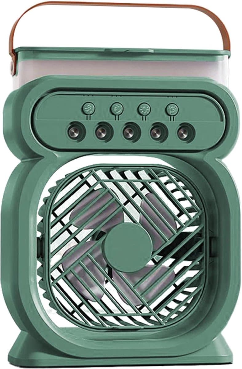 Ventilator met Mist - Luchtkoeler Bevochtiger - Persoonlijke Koeling - Fijne Mist Diffusie - Niet gespecificeerd - Groen — afbeelding 1