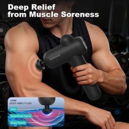 SnelShoppen - Mini Massagepistool, Draagbaar Diep Weefsel Percussie Spiermassagepistool met 5 Massagekoppen en 6 Snelheden, Ideaal voor Sporters, Thui — thumbnail 5