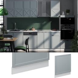 Vaatwasser Paneel - Keukenfront Frontpaneel - Keuken Afwerking - Soft-close Scharnieren - 60 cm Breed - Licht Blauw-Grijs — thumbnail 3