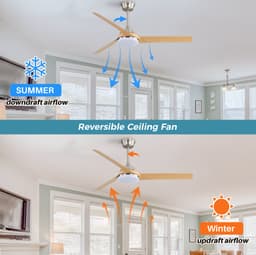 STILVORA Ventilator - 132 cm met Verlichting en Afstandsbediening - ABS - Geborsteld Nikkel - Voor Woonkamer Slaapkamer en Terras — thumbnail 2
