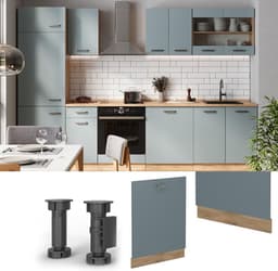 Vaatwasserpaneel - Keukenfront - Keuken Integratie - Flexibele Aanpassing - 60 cm - Blauwgrijs — thumbnail 3