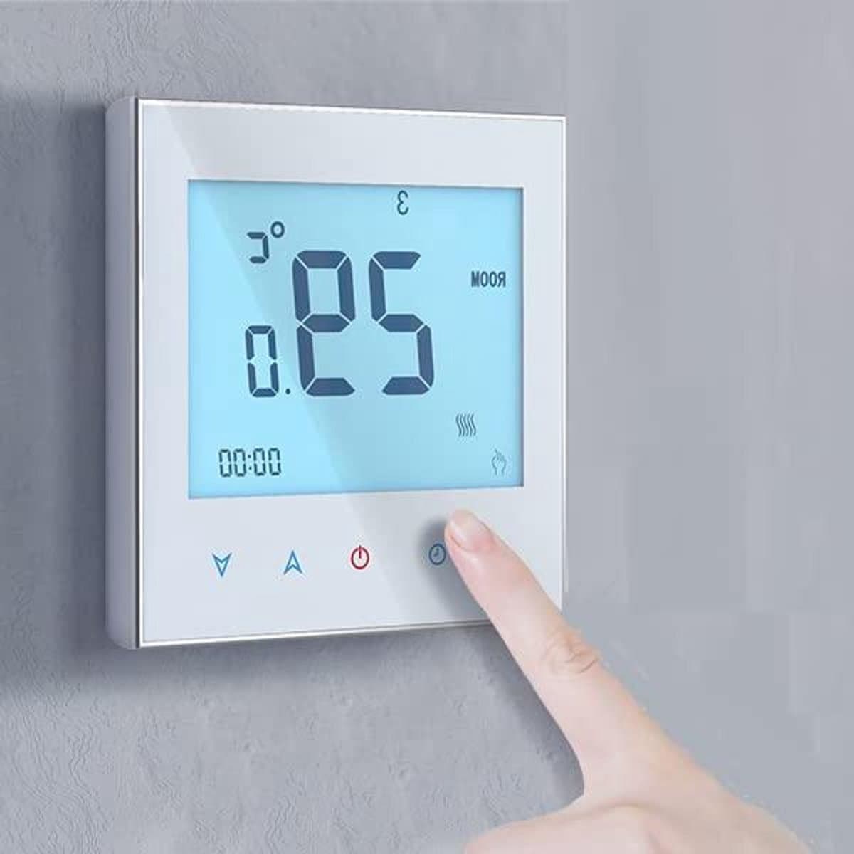 Digitale Thermostaat - Slimme Regelaar - Temperatuur Regelen - Programmeerbaar LCD Touchscreen - 86 cm - Wit — afbeelding 1
