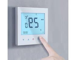 Digitale Thermostaat - Slimme Regelaar - Temperatuur Regelen - Programmeerbaar LCD Touchscreen - 86 cm - Wit