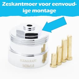 Radiator Adapters Set - Thermostaat Ventiel Adapters - Verwarming Instellen - M28x1.0 naar M30x1.5 - Set van 2 stuks - Metaal — thumbnail 4