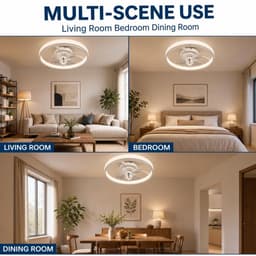 LED Plafondventilator met Afstandsbediening – Witte 20 inch Stille DC-motor Ventilator met Licht – 6 Snelheden – Dimbare Tri-color LED 36W – Zomer/Winter Functie – Inbouw Plafondventilator voor Slaapkamer & Woonkamer – 230V EU — thumbnail 3