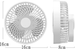 Kleine kamerluchtcirculatieventilator, 2 snelheden, verstelbare kop, tafelventilator voor bureau, nachtkastje — thumbnail 3