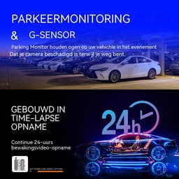 4K Dashcam Auto met Achtercamera 1080P - Wifi App Bediening - Nachtzicht - G-Sensor - Loop Recording - Parkeerbewaking - 2.89 inch Scherm — thumbnail 4