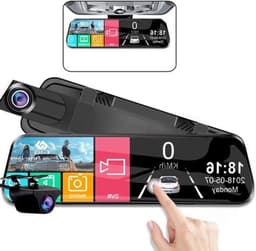 Dashcam voor Auto - 10 Inch Touchscreen Spiegelcamera - 1080P AHD Dashcam - Nachtzicht - Groothoek 170° - Parkeermodus - Inclusief 6M RCC BL - Zwart — thumbnail 5