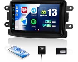 Auto radio met 7 inch touchscreen - Android 13 - 2GB RAM, 64GB opslag - GPS, WiFi, Bluetooth - ShopVlot