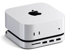 Satechi USB-C Stand/hub Mac mini M4 (SSD) – Compact Ontworpen voor 2024 Mac Mini – Voorpoorten voor Gemakkelijke Toegang – Compatibel met Oudere Apparaten via USB-A Poorten - Grijs