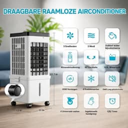 Innovastore Draagbare airconditioner - Waterluchtkoeler - Draagbare Luchtkoeler - Luchtcirculatie - Drie snelheden - 4.4 liter — thumbnail 2