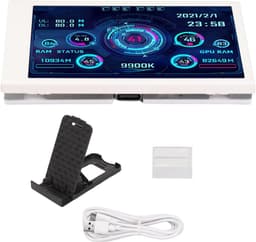 SnelShoppen - 3.5 Inch IPS USB Mini Scherm - Draagbaar Computer Temperatuur Monitor - PC CPU Gegevensmonitor - 320 x 480 Resolutie - Wit - Oogbescherm — thumbnail 3