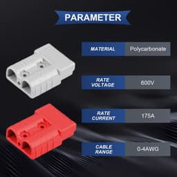 SnelShoppen - 4 Pack Snelsluitingen 600V 175A Zware Kwaliteit voor 0-4 AWG Kabels, Vuurvast en Stofkap voor Auto, Motorhome, Grasmaaier (Rood/Grijs) — thumbnail 5