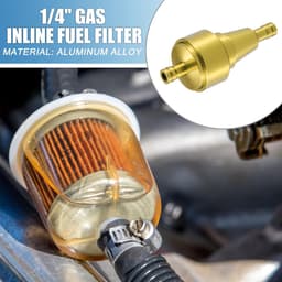 SnelShoppen - Universele Gas Inline Brandstoffilter 6mm OD Goudkleurig Aluminium - Vervangingsfilter voor Motorfiets, Grasmaaier, Krachtgereedschap en — thumbnail 5