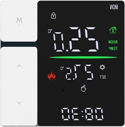 Verwarmingspaneel Thermostaat - Temperatuurregelaar Paneel - Energie Besparen - Slimme Temperatuurregeling - 86x86mm - Zwart Wit — thumbnail 1