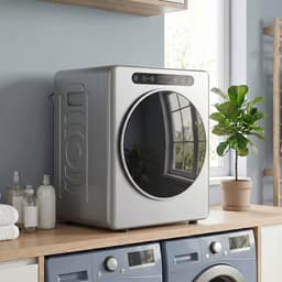 TEKROA® 5 kg geventileerde wasdroger - 1000 W compacte vrijstaande wasdroger met voorlader - roestvrijstalen trommel - timer - zilverkleurig — thumbnail 4