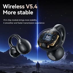 Open Ear Bluetooth Oordopjes - Bluetooth 5.4 - Draadloze Sport Oortjes met LED Touchscreen - Waterbestendig - Open Ear Clip Design - Geschikt voor Android, iOS, Tablet, Laptop en Smartphone - Paars — thumbnail 2
