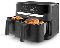 Dubbele Airfryer - Heteluchtfriteuse - Maaltijden Bereiden - Twee Laden - 83 Liter - Antraciet