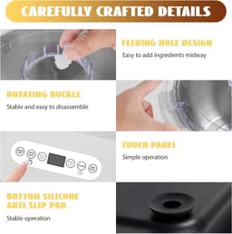 Elektrische Deegmachine 7L – Automatische Deegkneder 200W – Deeg Mixer met Fermentatiefunctie 28-40°C – RVS Mengkom – Touch Bediening – Voor Pizza, Brood & Bakken — thumbnail 2