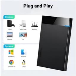 casalora - Externe Hdd Zaak - Externe harde schijf behuizing – 2.5" en 3.5" USB 3.0 naar SATA – Toolvrije externe behuizing – Compacte en lichte harde schijf adapter - Zwart — thumbnail 2