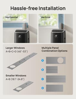 Mobiele airco 7500 BTU stil met app bediening luchtontvochtiger timer voor slaapkamer en kantoor — thumbnail 2