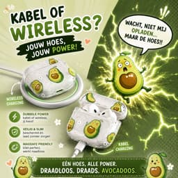 Enluxe Case geschikt voor Airpods 4 - Avocado Print - Hardcase met Karabijnhaak, Schokbestendig Hoesje — thumbnail 3
