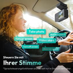 Dashcam voor auto - Zwart - G980H met spraakbesturing - 4K+2K dubbele camera met GPS en nachtzicht - Voor veilig rijden — thumbnail 3