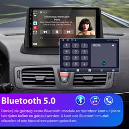 Awesafe 8-Core V1PRO 4+64GB Autoradio - Geschikt Voor Renault Megane III 2008 t/m 2016 - Draadloze Carplay Android Auto - Touchscreen - GPS Navigatie 4G WiFi - Bluetooth Radio - Ondersteuning invoegen 4G SIM - 2008 2009 2010 2011 2012 2013 2014 2015 — thumbnail 2