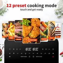 Dubbele Airfryer 10L – 2 Manden van 4L + 6L – 2850W – Dual Zone – Digitaal Bedieningspaneel – 220-240V — thumbnail 4