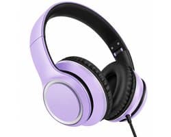 Koptelefoon Bedraad met Microfoon – Over-Ear – Opvouwbaar – 40 mm Drivers – 3,5 mm Jack – 1,5 m Kabel – Paars