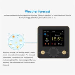 Slimme Thermostaat - Wifi Regelaar - Comfort Instellen - RGB Kleuren LCD - 2.8 Inch - Wit — thumbnail 4