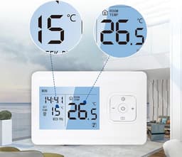 Slimme Thermostaat - Programmeerbare Kamerthermostaat - Energie Besparen - App Bediening - 14 x 9.5 x 6.5 cm - Wit — thumbnail 5