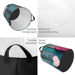 Wasmand met handvatten - Opbergmand Ronde mand - Kleding opbergen - Lichtgewicht ontwerp - 498 x 399 x 498 cm — thumbnail 3