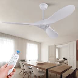 HAUSS SPOLE Plafondventilator – 152 cm – Zonder Verlichting Met Afstandsbediening – ABS – Wit – Voor Binnen En Buiten — thumbnail 1