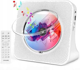 Draagbare CD Speler - 5-in-1 CD Speler Bureau - Multifunctionele - Bluetooth - FM Radio - USB - AUX - Afstandsbediening - Voor Slaapkamer en Woonkamer - Wit — thumbnail 3