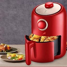 Airfryer voor thuis - Compacte friteuse - Snelle maaltijden - Dubbele draaiknop - 2 liter - Multicolor — thumbnail 2
