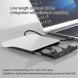 Externe Schijf - Draagbare Brander - Data Opslag - USB 3.0 Snelheid - 19.3 cm - Wit — thumbnail 2