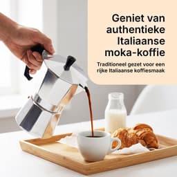 Chefino Percolator 6 Kops – Moka Pot 270 ml – Espressopot voor Italiaans Koffiezetten – Aluminium Mokkapot – Espressomaker voor Gasfornuis en Elektrische Kookplaat — thumbnail 3